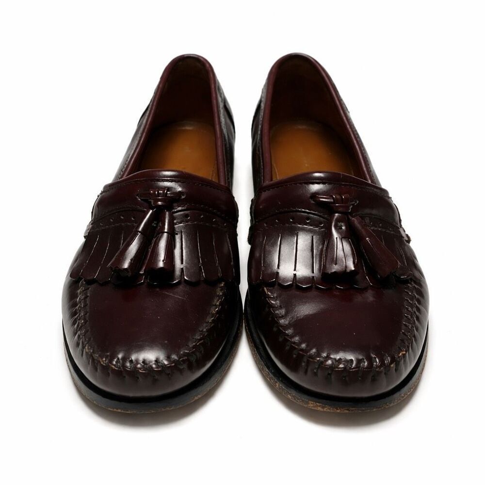 G.H. Bass Weejuns Tassel Loafer Leather Burgundy Mens 10D Preppy Classic